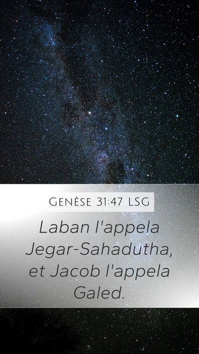 Genèse 31:47 LSG Bible Verse Image