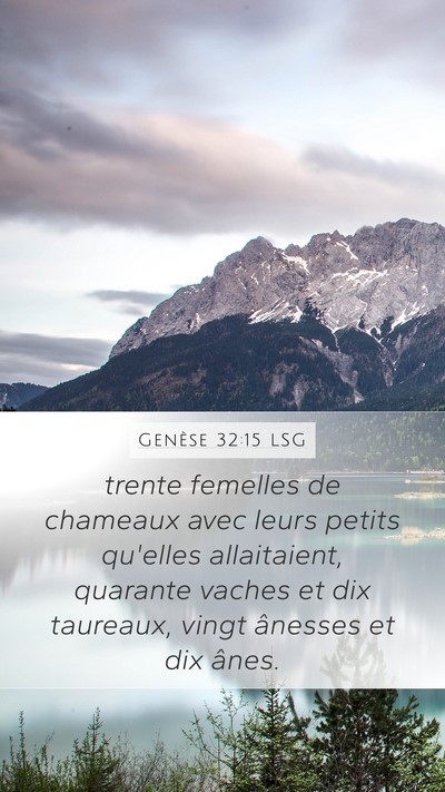 Genèse 32:15 LSG Mobile Phone Wallpaper - trente femelles de chameaux avec leurs petits - Mobile Bible Verse Wallpaper