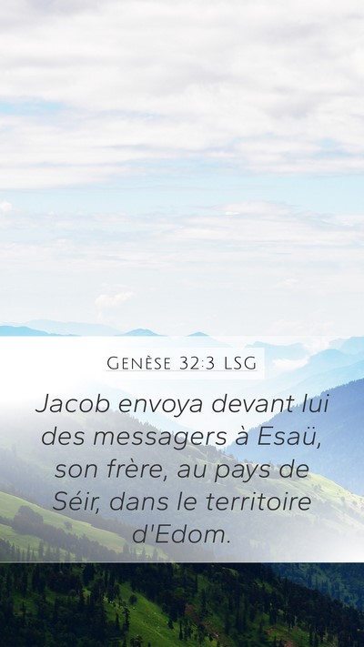 Genèse 32:3 LSG Bible Verse Image