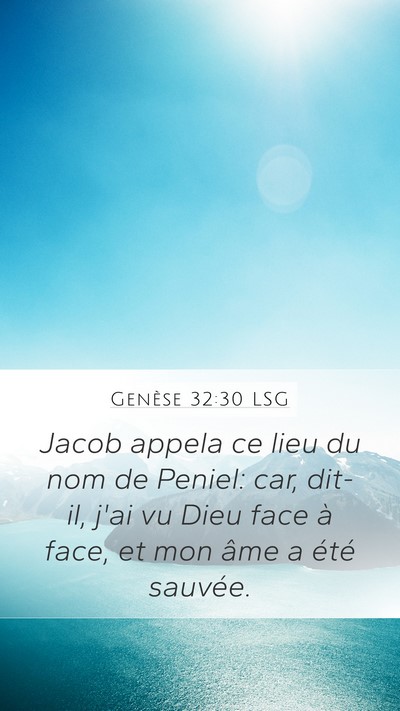 Genèse 32:30 LSG Bible Verse Image