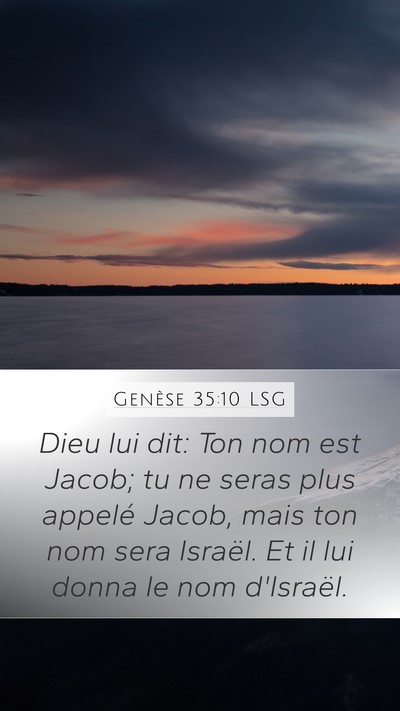 Genèse 35:10 LSG Bible Verse Image