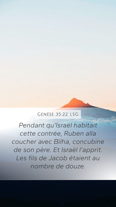 Genèse 35:22 LSG Bible Verse Image