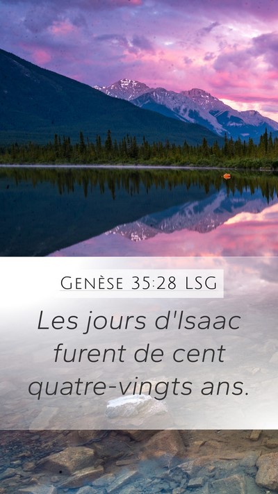 Genèse 35:28 LSG Bible Verse Image