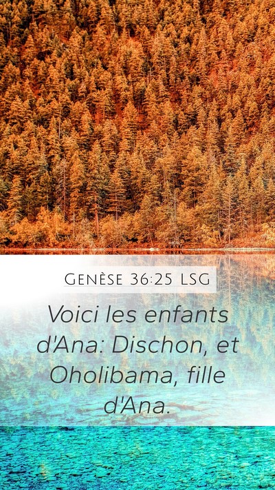 Genèse 36:25 LSG Bible Verse Image