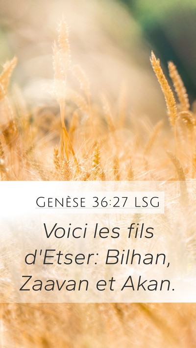 Genèse 36:27 LSG Bible Verse Image