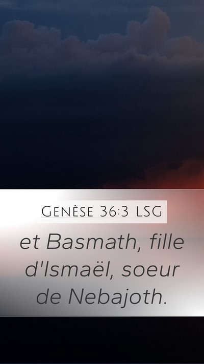 Genèse 36:3 LSG Bible Verse Image