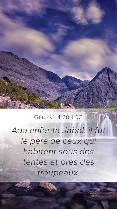 Genèse 4:20 LSG Bible Verse Image