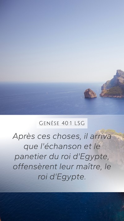 Genèse 40:1 LSG Bible Verse Image
