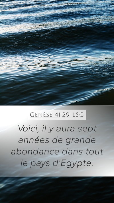 Genèse 41:29 LSG Bible Verse Image