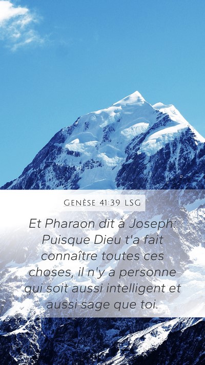 Genèse 41:39 LSG Bible Verse Image