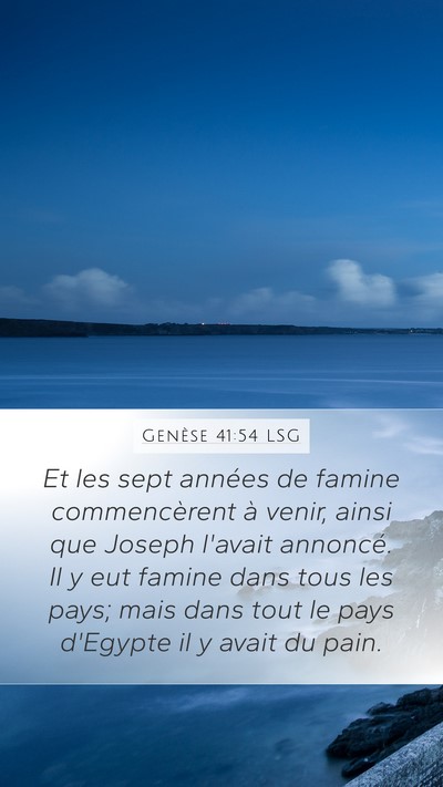 Genèse 41:54 LSG Bible Verse Image