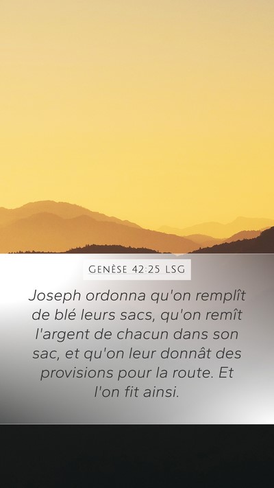 Genèse 42:25 LSG Bible Verse Image