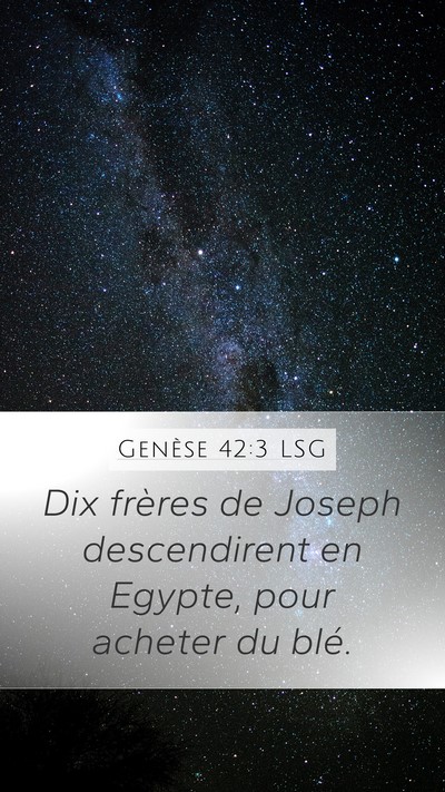 Genèse 42:3 LSG Mobile Phone Wallpaper - Dix frères de Joseph descendirent en Egypte, - Mobile Bible Verse Wallpaper