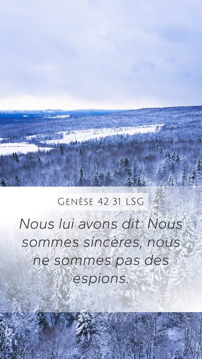 Genèse 42:31 LSG Mobile Phone Wallpaper - Nous lui avons dit: Nous sommes sincères, nous - Mobile Bible Verse Wallpaper