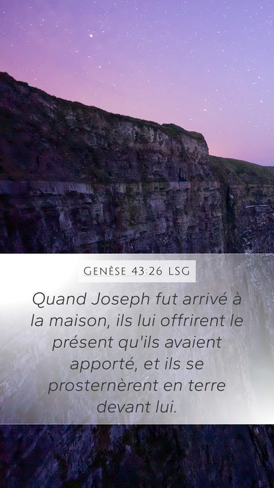 Genèse 43:26 LSG Bible Verse Image