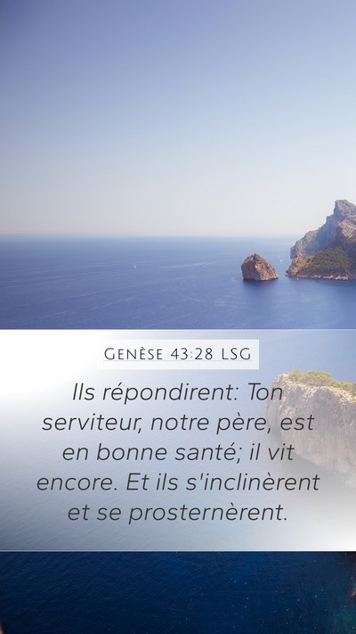 Genèse 43:28 LSG Bible Verse Image