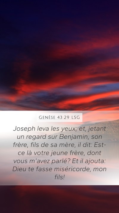 Genèse 43:29 LSG Bible Verse Image