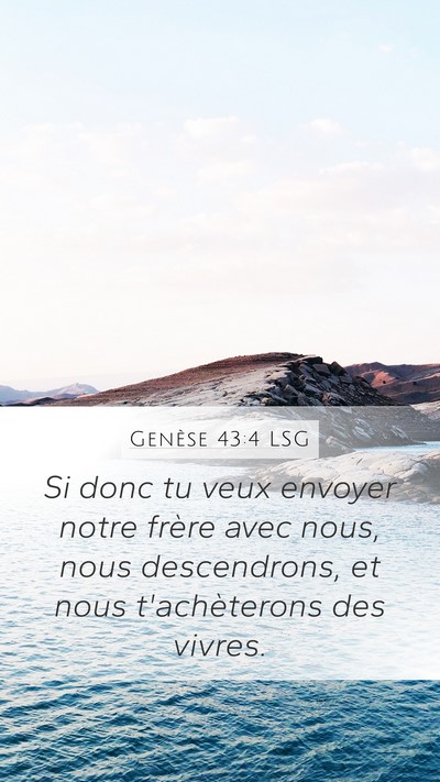 Genèse 43:4 LSG Bible Verse Image