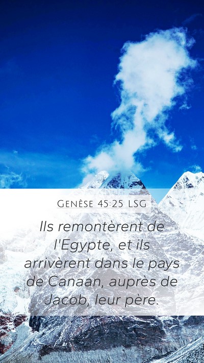 Genèse 45:25 LSG Mobile Phone Wallpaper - Ils remontèrent de l'Egypte, et ils arrivèrent - Mobile Bible Verse Wallpaper