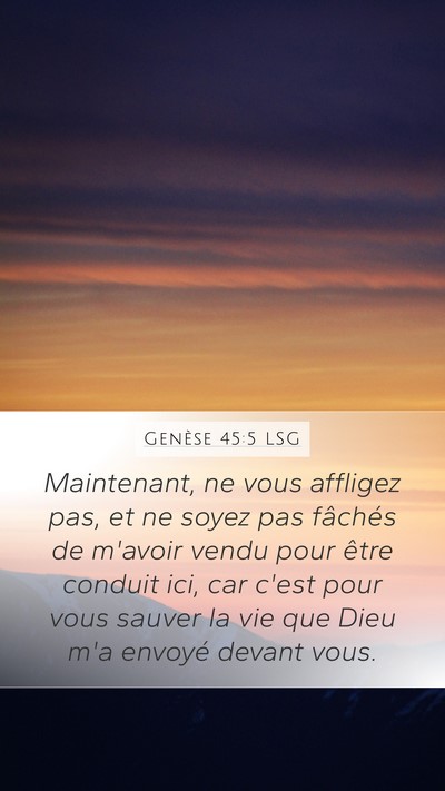 Genèse 45:5 LSG Bible Verse Image