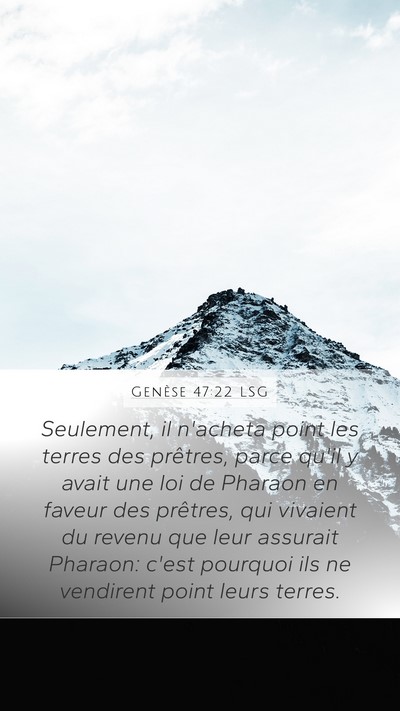 Genèse 47:22 LSG Bible Verse Image