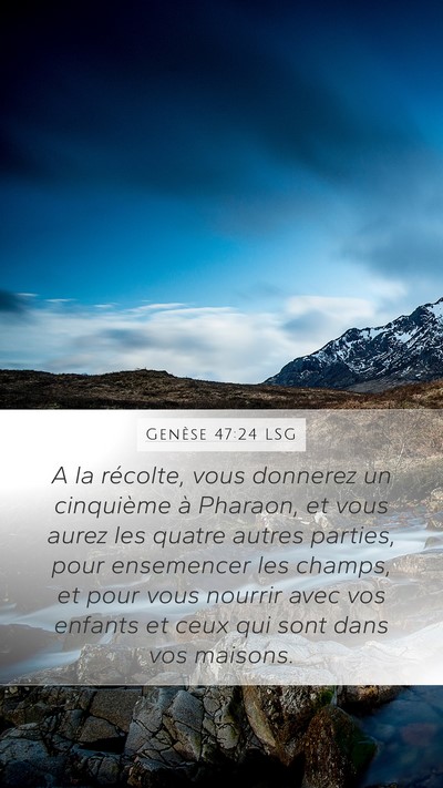 Genèse 47:24 LSG Bible Verse Image