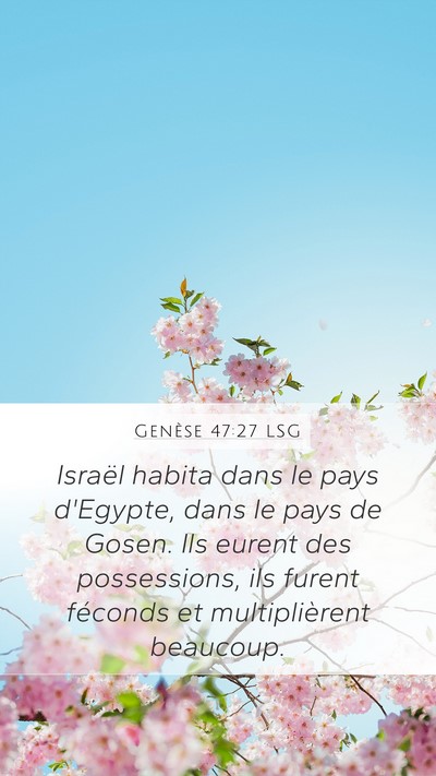 Genèse 47:27 LSG Bible Verse Image