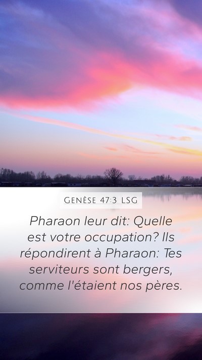 Genèse 47:3 LSG Bible Verse Image