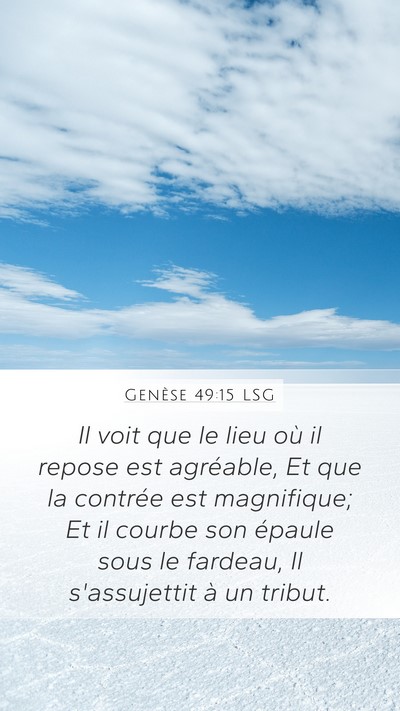Genèse 49:15 LSG Bible Verse Image