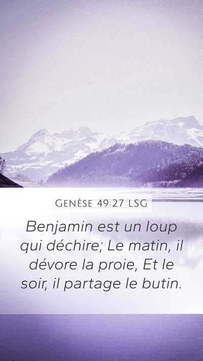 Genèse 49:27 LSG Bible Verse Image