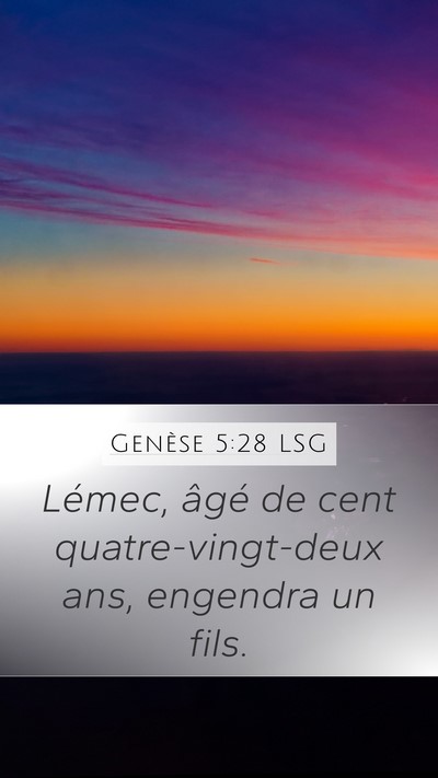 Genèse 5:28 LSG Bible Verse Image