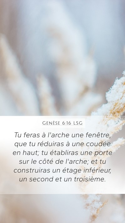 Genèse 6:16 LSG Mobile Phone Wallpaper - Tu feras à l'arche une fenêtre, que tu - Mobile Bible Verse Wallpaper