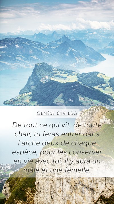 Genèse 6:19 LSG Bible Verse Image