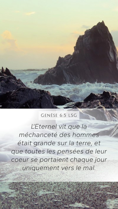 Genèse 6:5 LSG Bible Verse Image