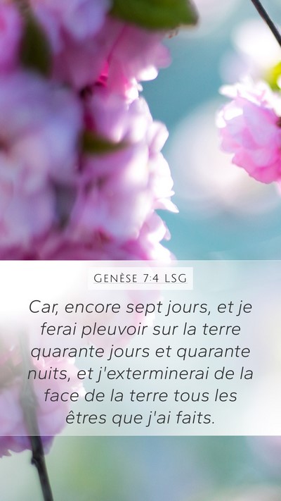 Genèse 7:4 LSG Bible Verse Image