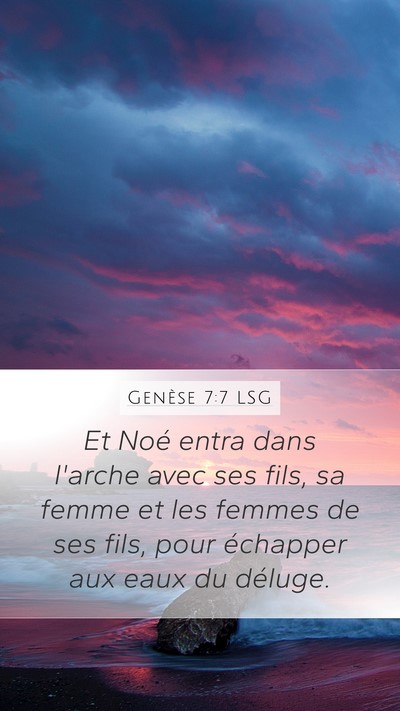 Genèse 7:7 LSG Bible Verse Image