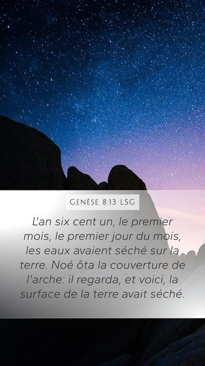 Genèse 8:13 LSG Bible Verse Image