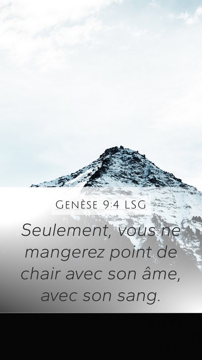 Genèse 9:4 LSG Bible Verse Image