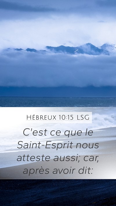 Hébreux 10:15 LSG Bible Verse Image