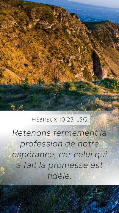 Hébreux 10:23 LSG Bible Verse Image