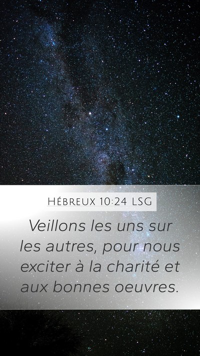 Hébreux 10:24 LSG Bible Verse Image