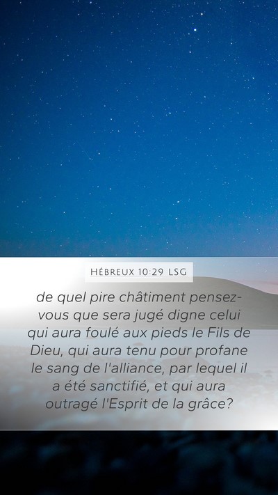 Hébreux 10:29 LSG Bible Verse Image