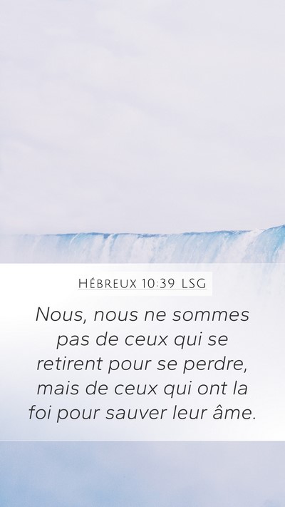 Hébreux 10:39 LSG Bible Verse Image