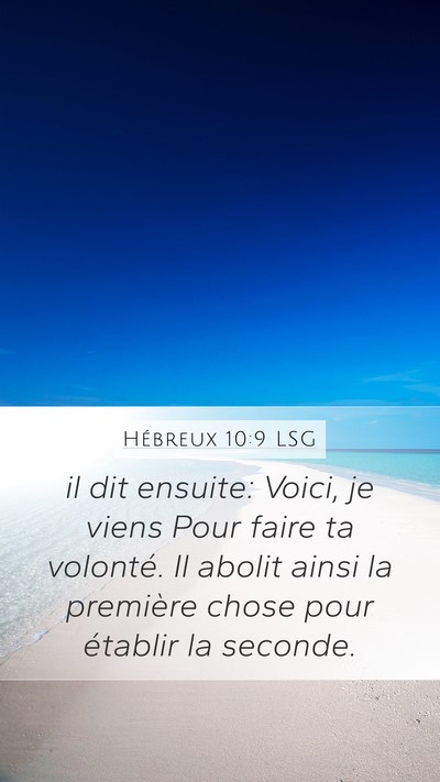 Hébreux 10:9 LSG Bible Verse Image