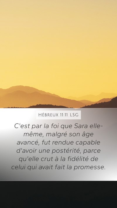 Hébreux 11:11 LSG Bible Verse Image