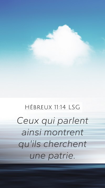 Hébreux 11:14 LSG Bible Verse Image