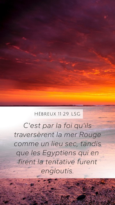 Hébreux 11:29 LSG Bible Verse Image