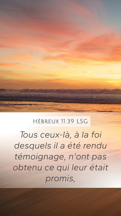 Hébreux 11:39 LSG Bible Verse Image