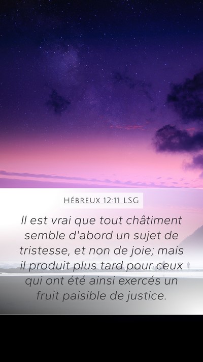 Hébreux 12:11 LSG Bible Verse Image