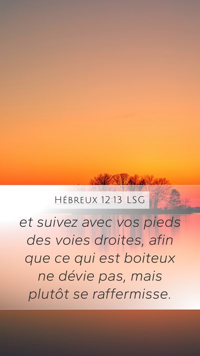 Hébreux 12:13 LSG Bible Verse Image